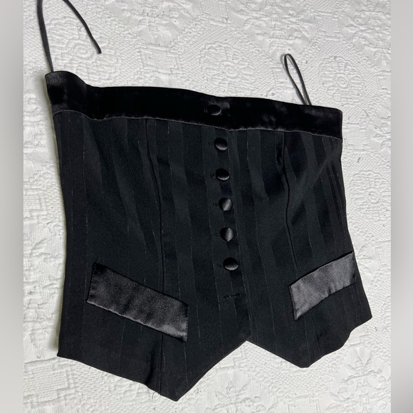 Tuxedo Black Strapless Corset Top - Picture 6 of 10